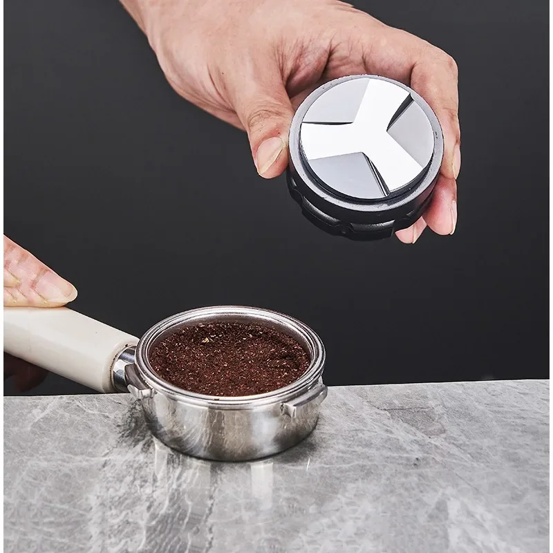 Description Picture 3 of itemCoffee Distributor, Espresso Distribution Tool Leveler, 3 Angled Slopes Palm Tamper Fits 51/53/58mm Portafilter Coffee Accessory