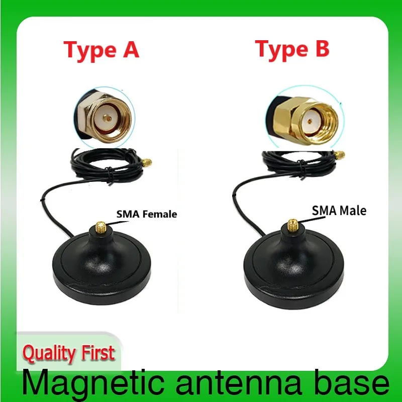 Antenna Extension Cable RG174 Mount RP-SMA Male IOT To Female Antenna 3M Cable Magnetic Base For Router Wireless Network Card Antenna Extension Cable