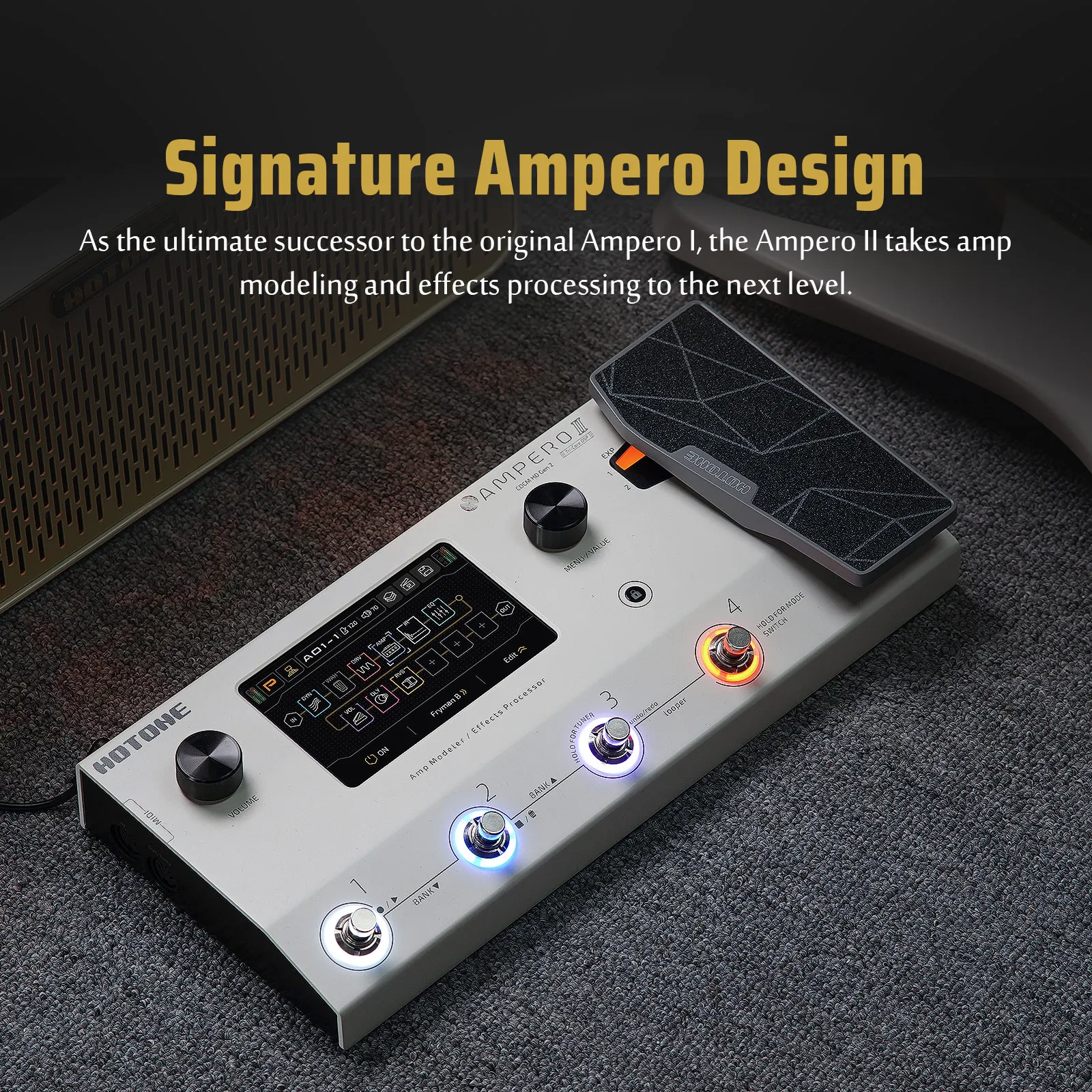 HOTONE New Ampero II Touch Screen Guitar Bass Amp Modeling Multi
