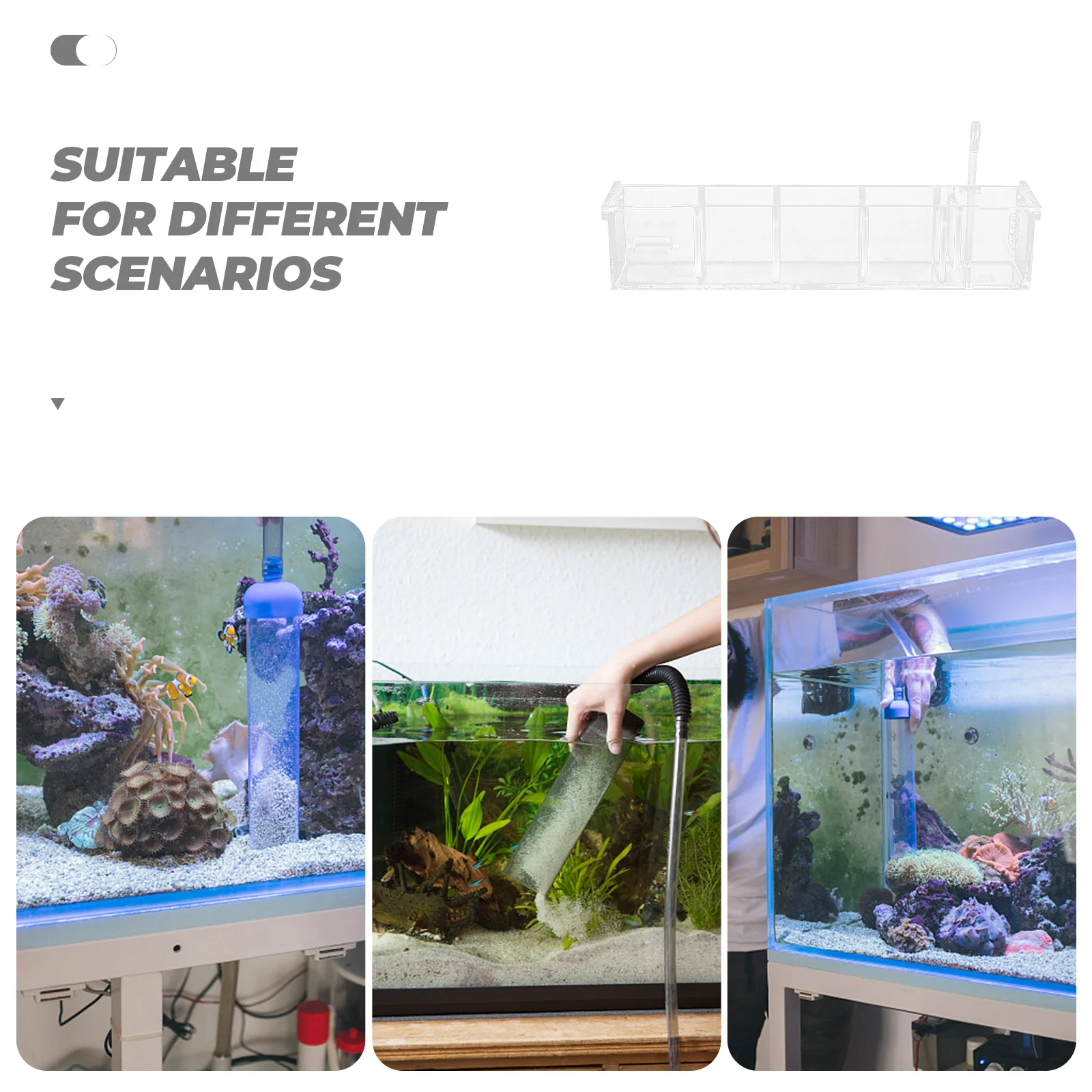 Boîte filtrante pour aquarium, boîte filtrante pour poisson silencieux, boîte filtrante supérieure, boîte filtrante pour cascade externe, étui de rangement filtrant, 3 1
