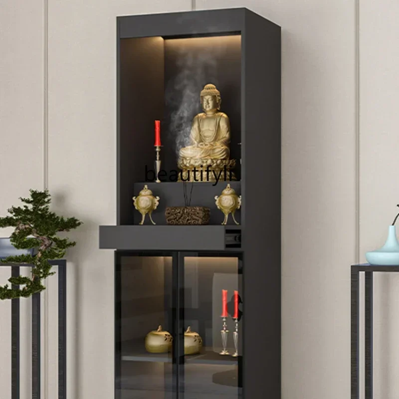 

CXH Home Modern Style Double Door Clothes Closet Buddha Cabinet Altar Bodhisattva Worship Table