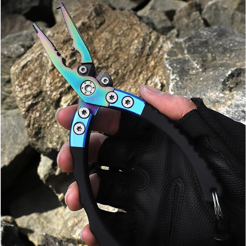 

Y109 Multi-Functional Fish Control Tongs Aluminum Alloy 6.5 Inches Remove The Hook And Ring Fishing Pliers Wire Cutter