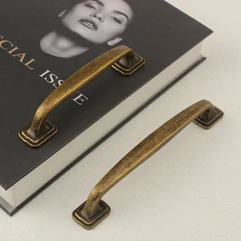 อเมริกันเฟอร์นิเจอร์ Dresser ลิ้นชักตู้ครัว Bronze Closet Handle ตู้เสื้อผ้าประตู Aged Gold Bronze Handle ดึง 1