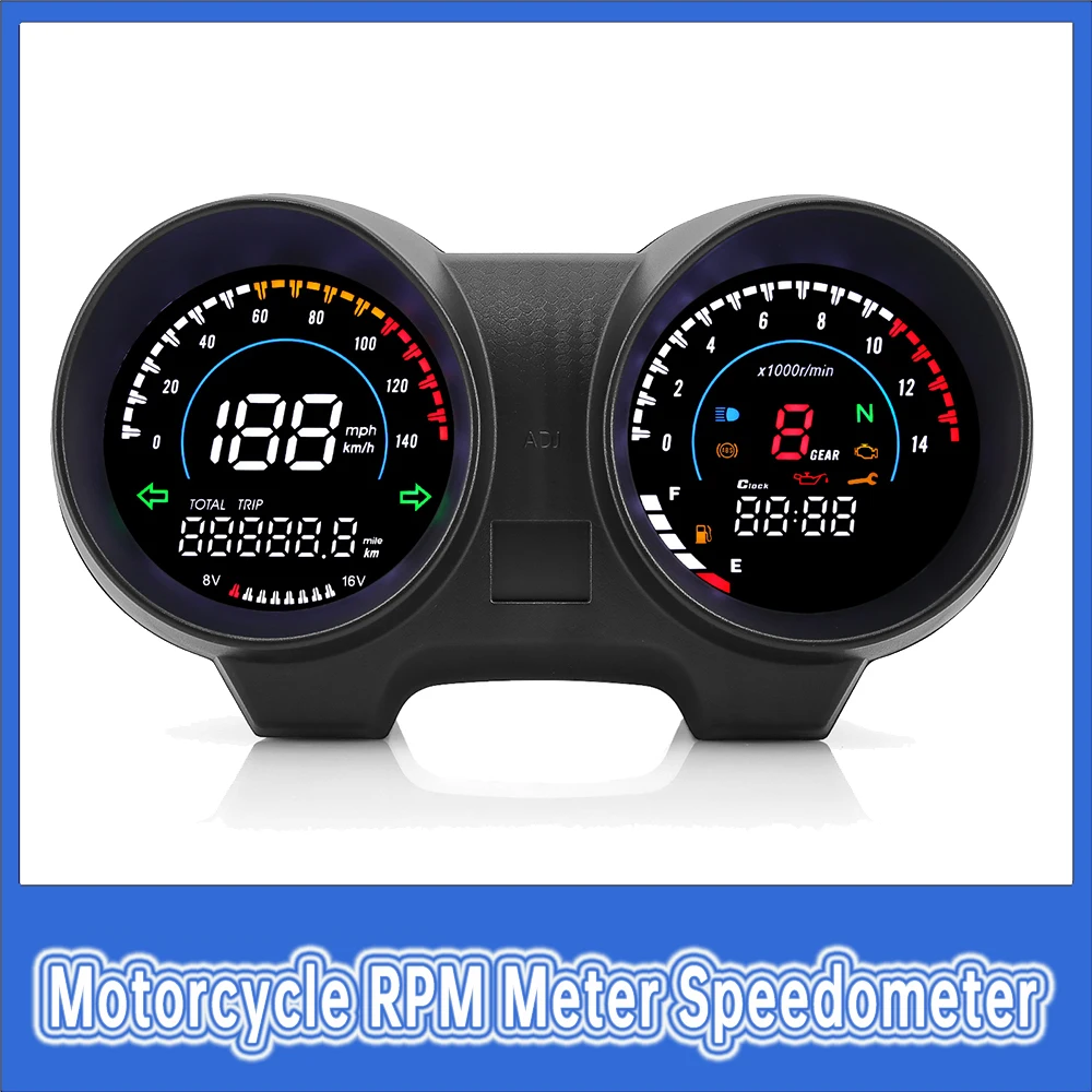 Motorcycle RPM Meter Digital Dashboard Motorcycle Speedometer LED Electronics for Brazil TITAN 150 Honda CG150 Fan150 2010 2012