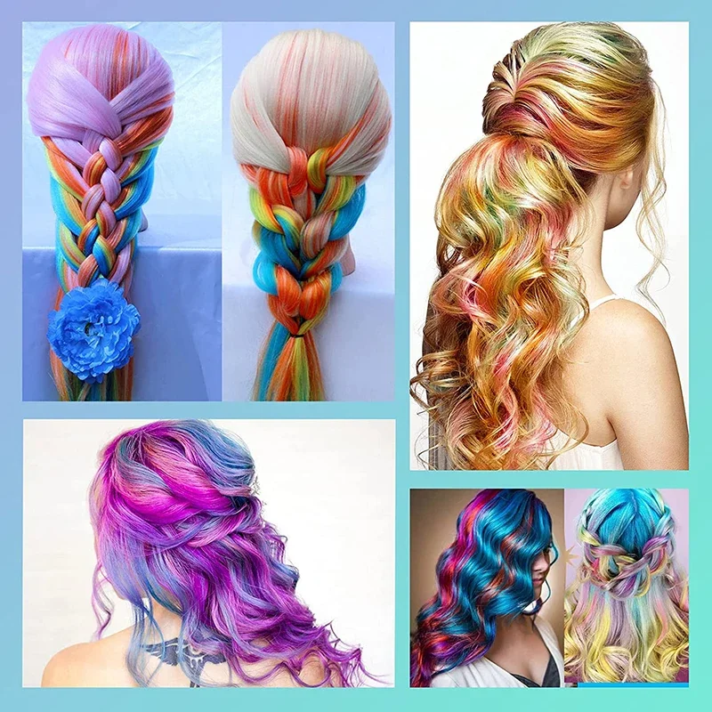 10pcs Hair Chalk Mascara Pro Crayons For Hair Temporary Hairs Dye Colorinng Hair Chalk Gray Hairs Dye Hairs Color Brushes 3