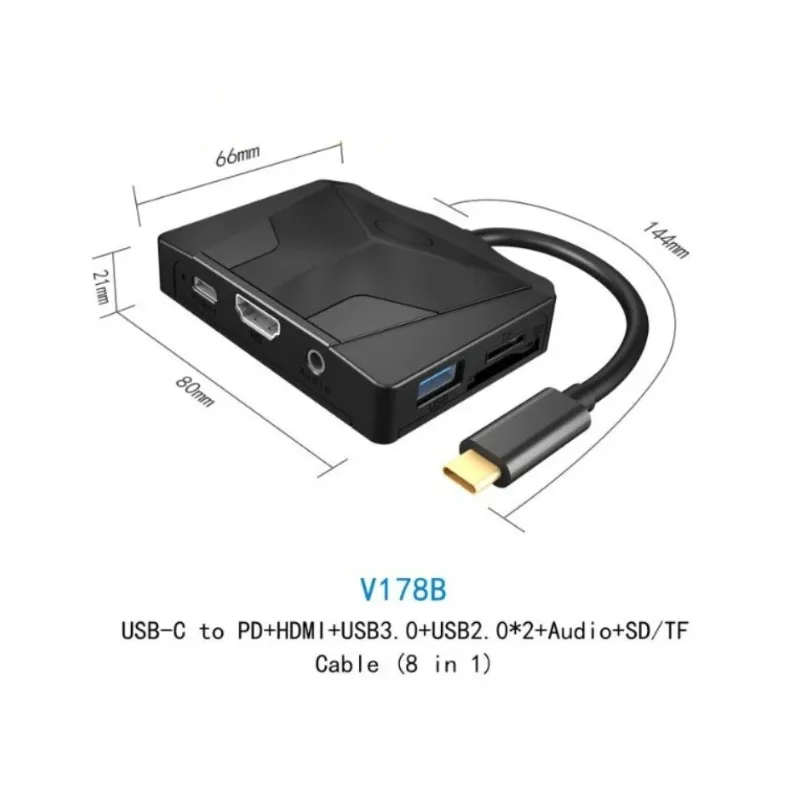

Type C To 8-in-1 Hub HDMI Converter + USB HUB