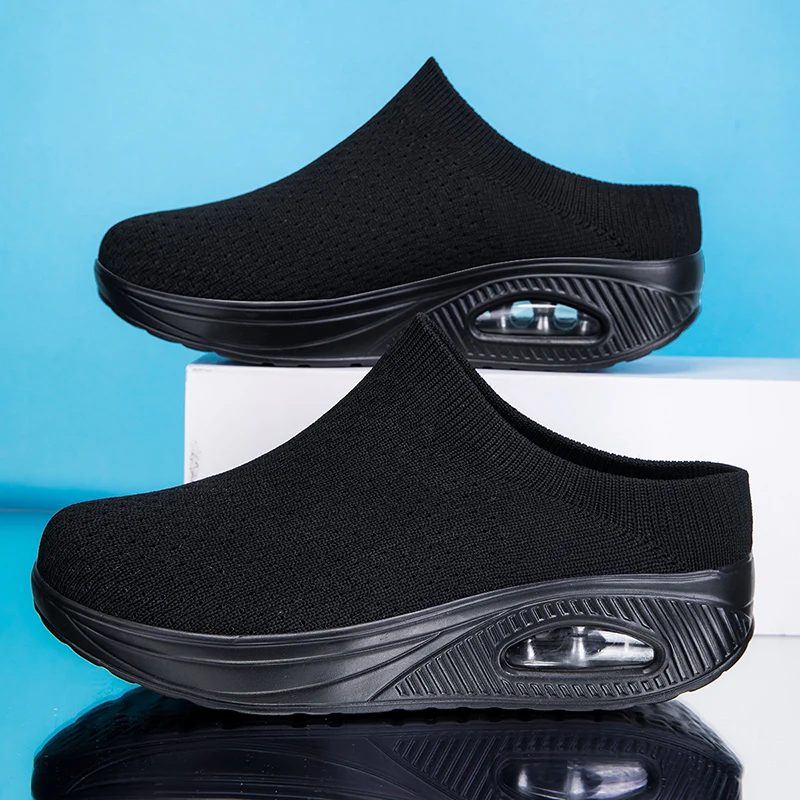 Breathable Women Shoes Lightweight Female Shoes Outdoor Soft Women's Sneakers half slippers women sock shoes Fashion Tennis