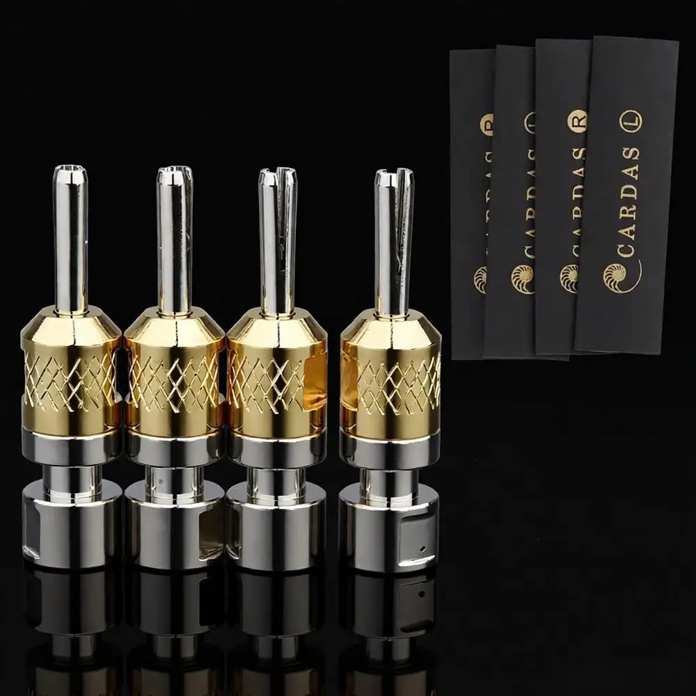 4개 스피커 터미널 커넥터 CAB 바나나 플러그 골든 스피커 케이블 커넥터 플..