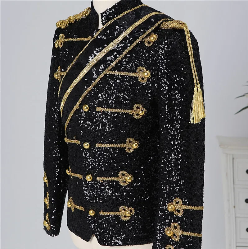 New Michael men clothing fashion slim MJ Michael Jackson coat dance Sequins suit jacket stage singer costumes coaplay costum#1#W