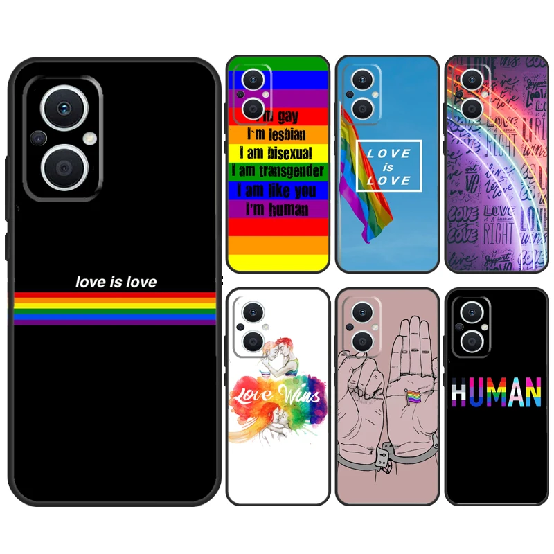 Love Is Love Lgbt Gay Pride Case Per Oppo Reno 8 7 6 5 4 Lite 10 Pro 4Z 5Z 8T Oppo Find X5 X6 Pro X2 Neo X3 Lite Cover