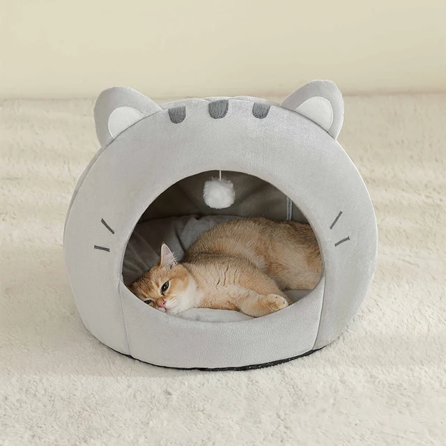 Super Cat Bed Warm Pet House Kitten Cave Cushion Cat House Warm Sleeping Dog Basket Tent Small Dog Mat Supplies Bed For Cats 5