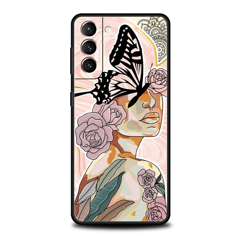 Paris Blue Butterfly & Flower Design Phone Case