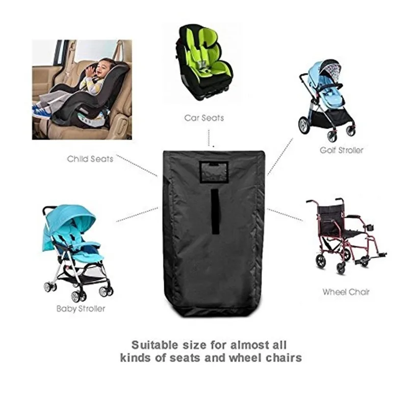 Baby Car Seat Travel Bag for Airplane Infant Safety Seat Organizer Stroller Gate Checking Bag for Flying Pram Buggy Storage