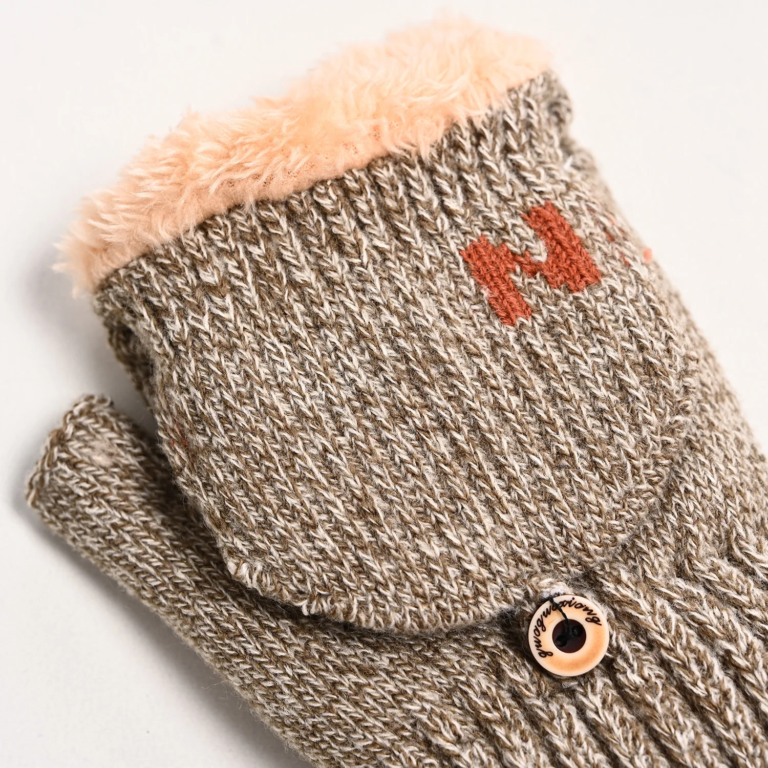 Fingerless Gloves Half Finger Gloves Warm Gloves Winter Wool Gloves Knitted Flip Exposed Finger Thick Women