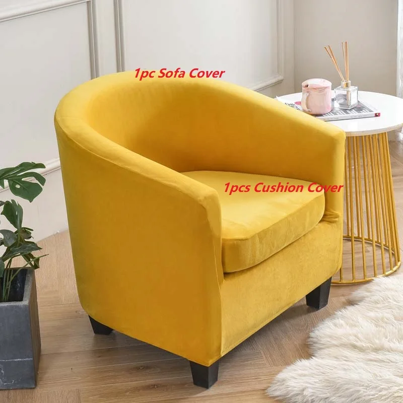

1Set High Quality Plush Club Chair Cover All-inclusive Slipcover Stretch Sofa Cover Furniture Protector Cover Cushion Cover