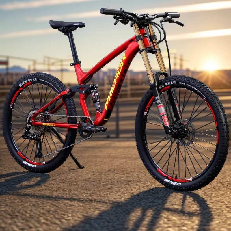 26/27.5 Pollici Downhill Bike Doppio Assorbimento Degli Urti Gravel Bike 11 Velocità Soft Tail Mountain Bike Bicicletta Freno Idraulico Per Adulti