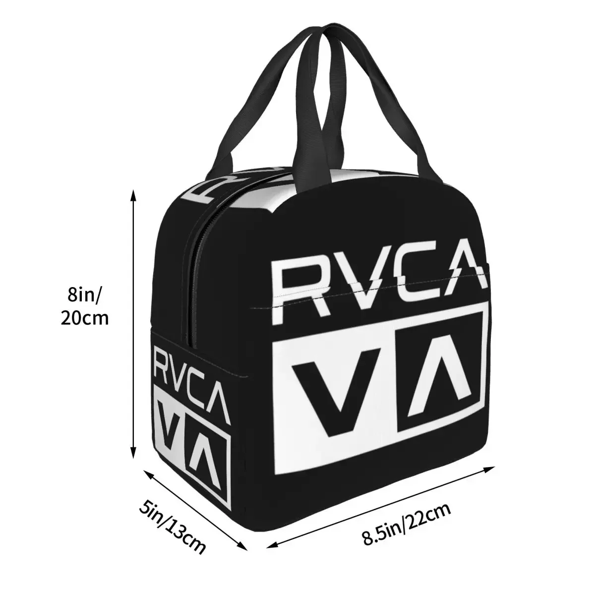 White Rvca Clothes Lunch Bags Insulated Bento Box Waterproof Lunch Tote Resuable Cooler Thermal Bag for Woman Children School