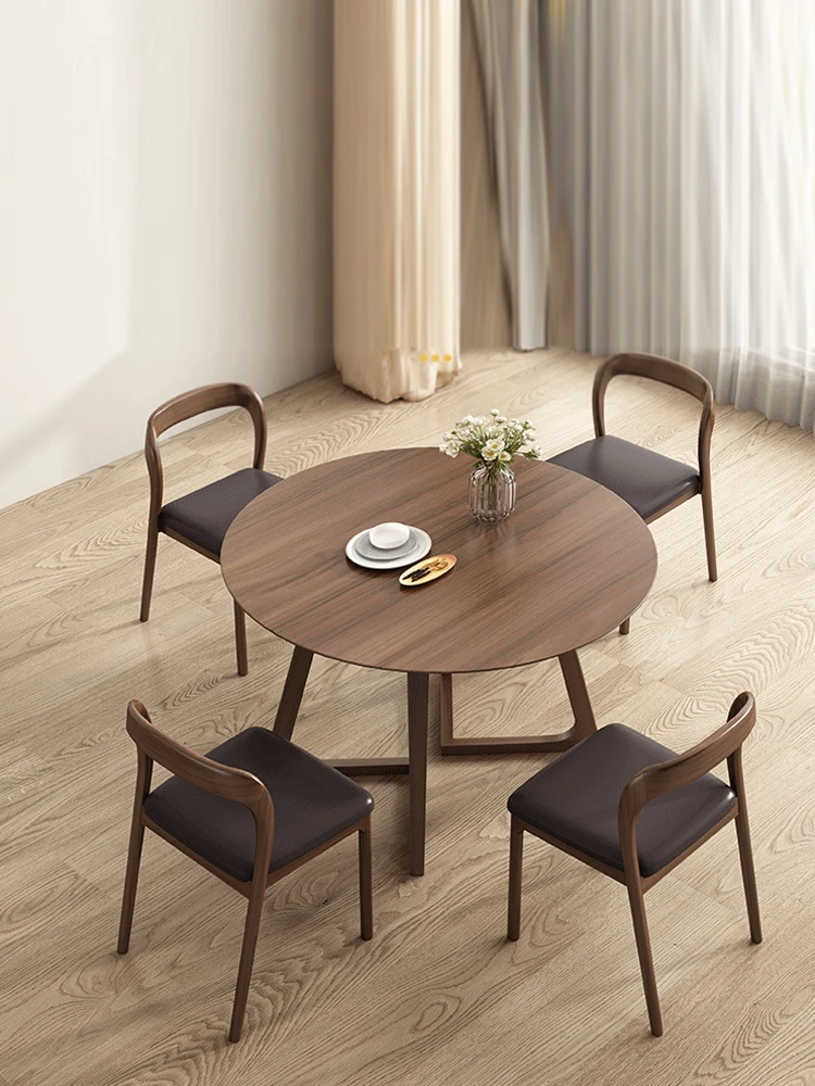 Solid Wood Dining Table Leisure Cafe Negotiation Round Table Modern Simple Household Small Oak Nordic Dining Table