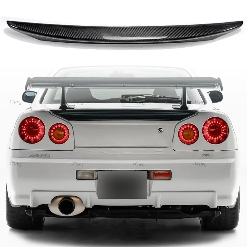 For Nissan Skyline R34 GTR GTT rear trunk spoiler wing boot lip body ...