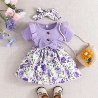 Dress Baby Girl 0-3 Years old Summer Short Sleeve Fashion Cute Floral Kids Princess Dresses For Newborn Baby Girls 5