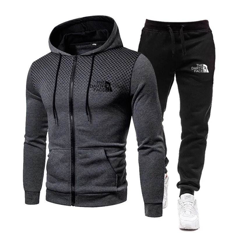 Spring And Autumn New Brand Men's Suit Hoodies Sweatshirt And pants Two Piece Sets Track And Field Running Fitness Clothes