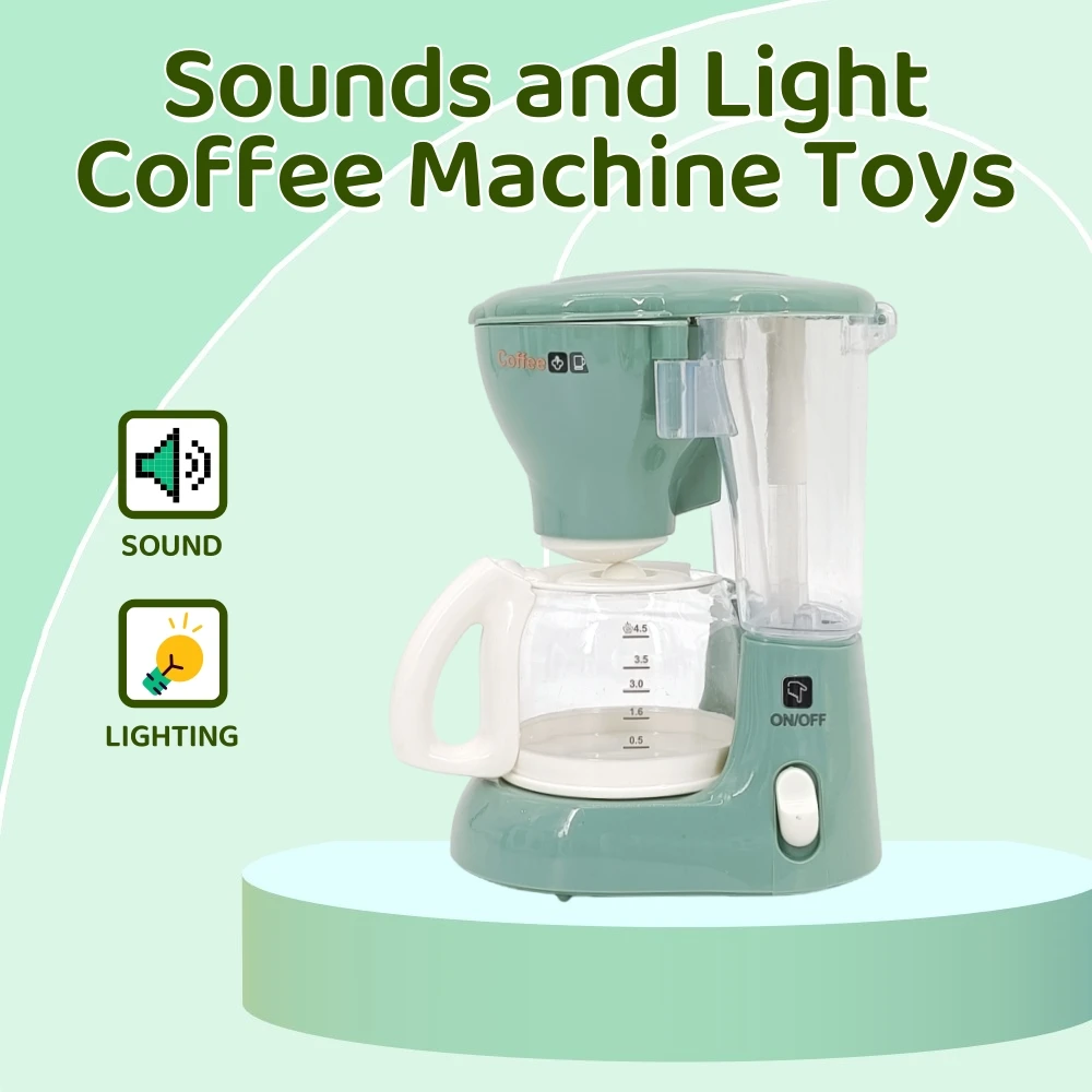 Pretend Play Kitchen Toys Coffee Machines Toasters Boys Girls Gifts Role-Playing Games Cooking Education Toys With Lights