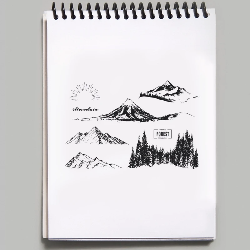 Clear Stamps for Scrapbooking Decorations for Sun Snow Mountain Silicone Seal Stamps clear stamps clear rubber stamps