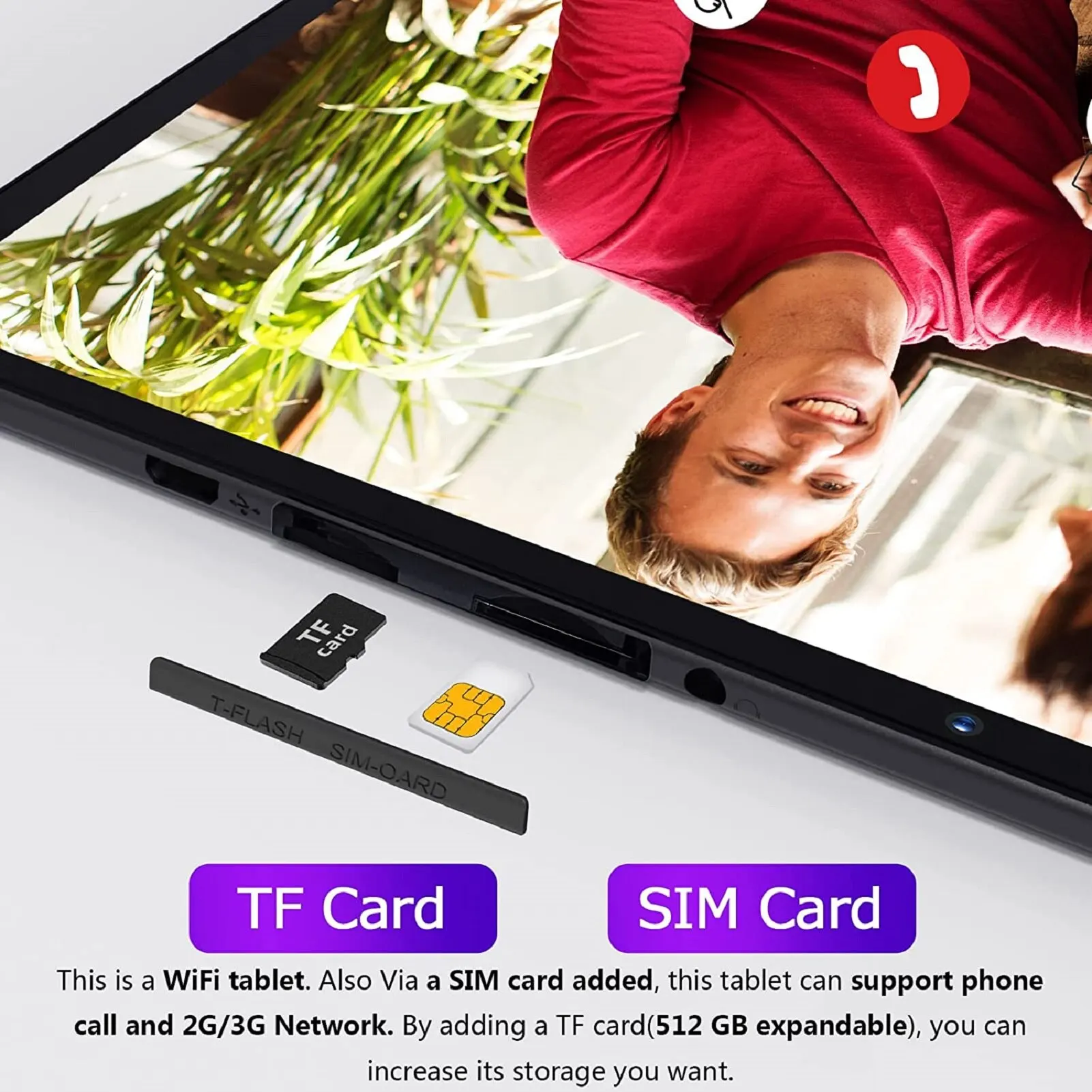PRITOM 10 Inch Tablet PC with SIM Slot Android 10 64 GB Quad Core Touch Screen WiFi GPS Support 3G Phone Call 3