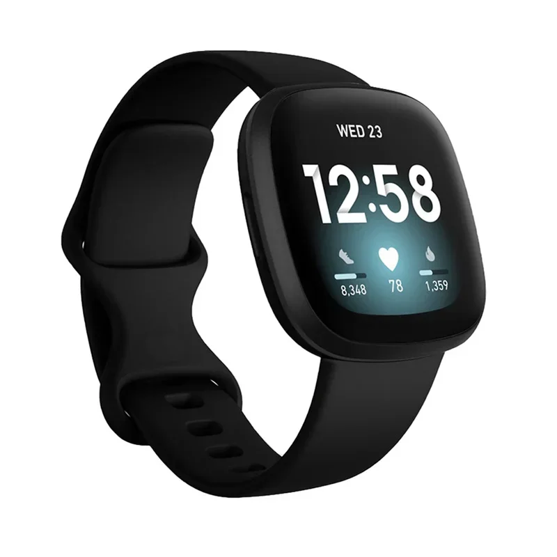 Silicone Sport Strap for Fitbit Versa and Sense - Soft Smartwatch Band Accessory