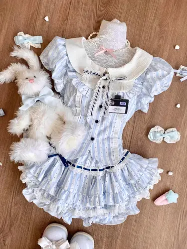 Japanese Sweet Preppy Style 2 Piece Set Women Kawaii Lace Patchwork Bow Tops + Y2k Plaid Mini Skirt Elegant Fashion Outifits New - Image 21