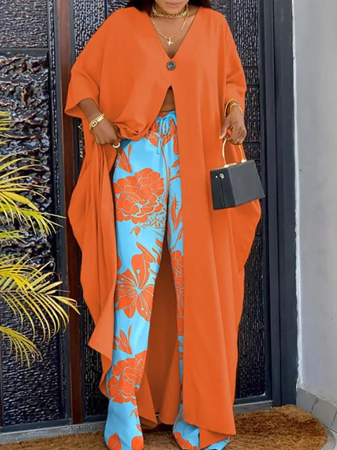 Nkechi 2 Piece Flare Sleeve Top Loose Pants - Image 4