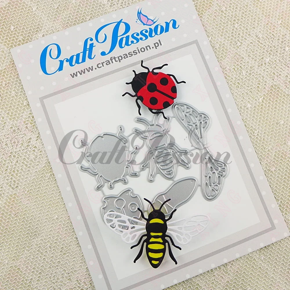 

New Arrival Scrapbook Diary Album Metal Cutting Dies 2023 Diy Gift Card Handmade Ladybug and Bee Decoration Embossing Craft Mold