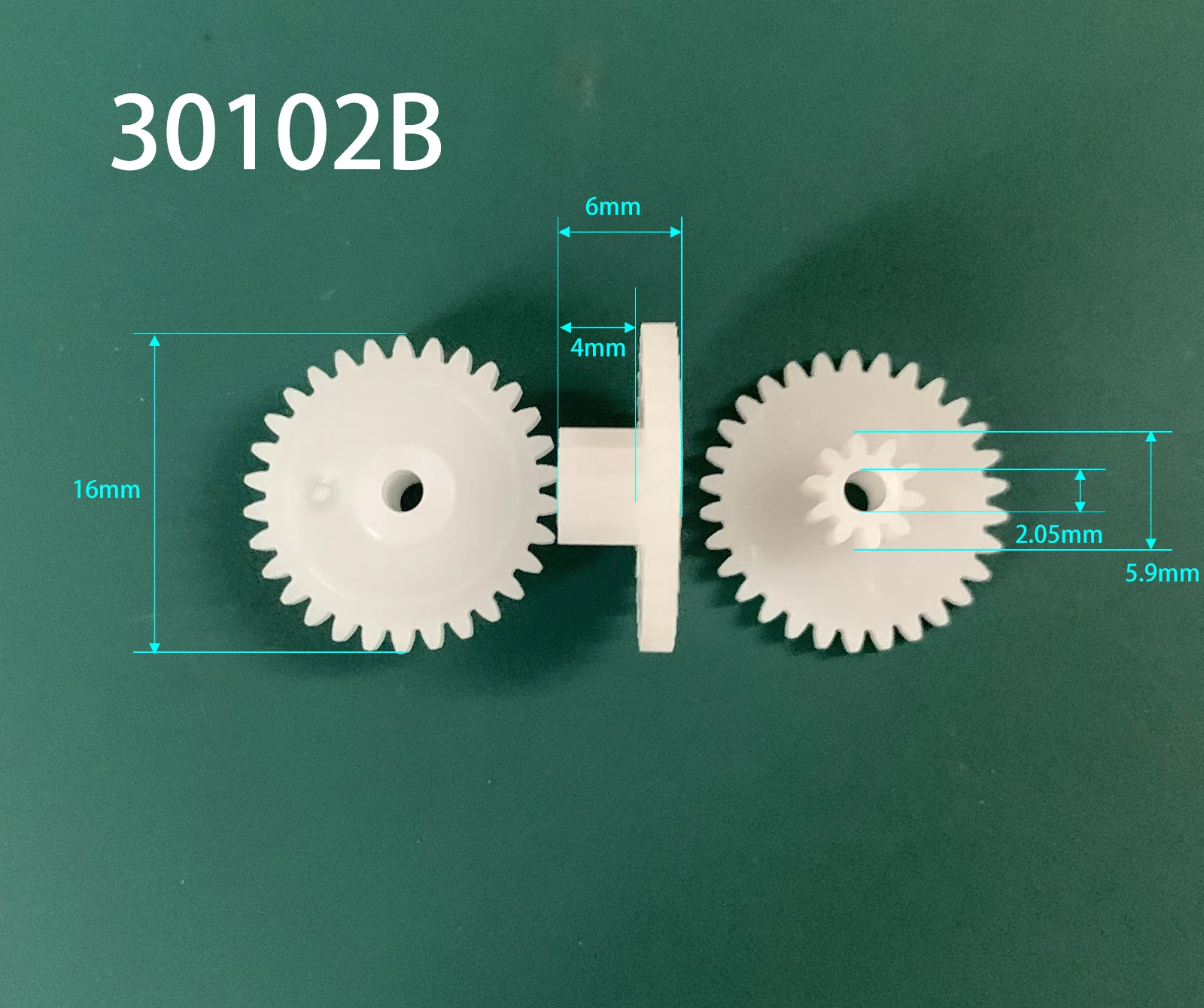 30102B 30102.5B 0.5M Plastic POM Gear Diameter 16mm 30 Teeth 10 Teeth Double Layer Gear 2.05mm Hole DIY Toy Parts Accessories
