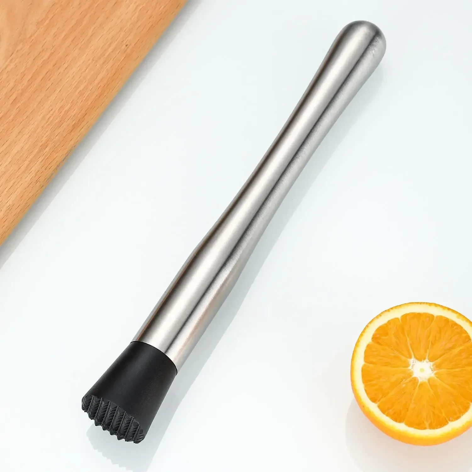 2 Pieces Stainless Steel Popsicle Sticks 10-inch Cocktail Ice Crusher Cocktail Milk Tea Ice Masher Bar Spoon Stirring Stick