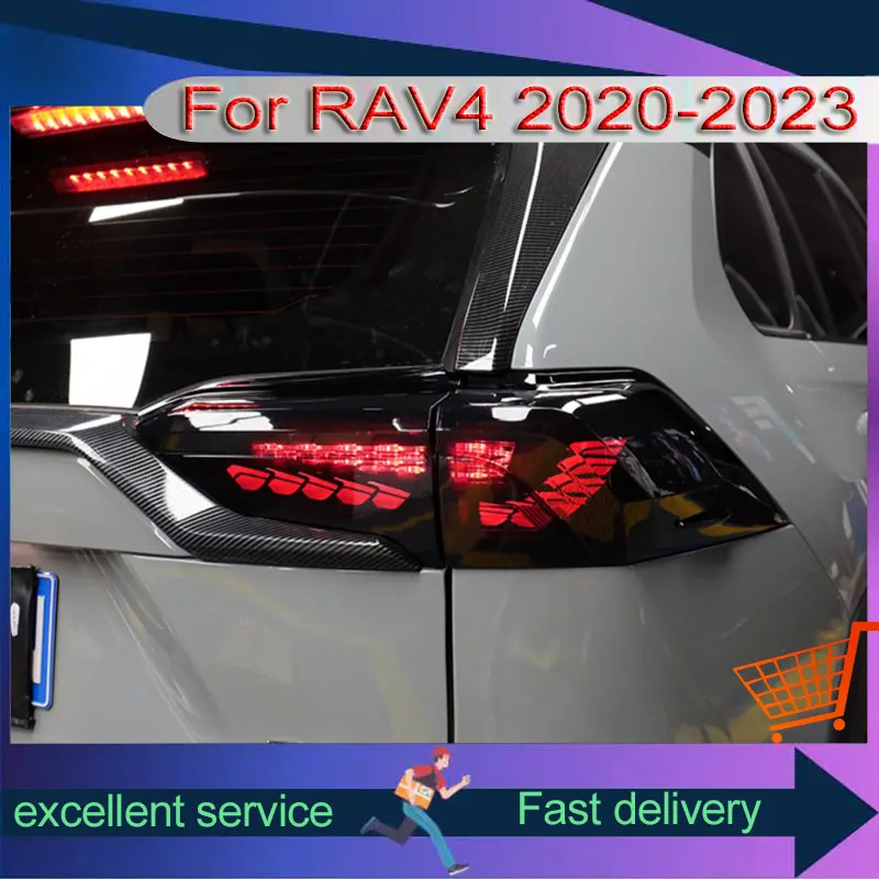 

Car For Toyota 2020-2023 RAV4 Taillight Upgrade DRL Rear Lamp Dragon Scale Style LED Dynamic Turn Signal Light Auto Accessories
