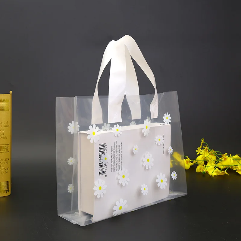 Confezione Da 100 Sacchetti Regalo In Plastica Con Manici - Grandi 35,5x35,5x10,2 Cm, Bianchi, Ideali Per Feste, Pranzo E Shopping - 3