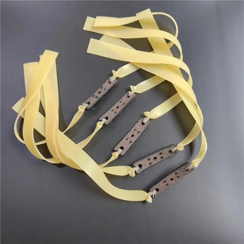 Thickness 1.5mm/0.06in Thick Slingshot Latex Flat Rubber Strip 5 /10 Pack Leather Design And Color Random Outdoor Shooting