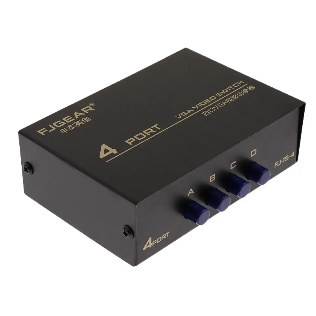 

4 ports VGA bi-directional manual switch monitor enable switch box 4 in 1 out