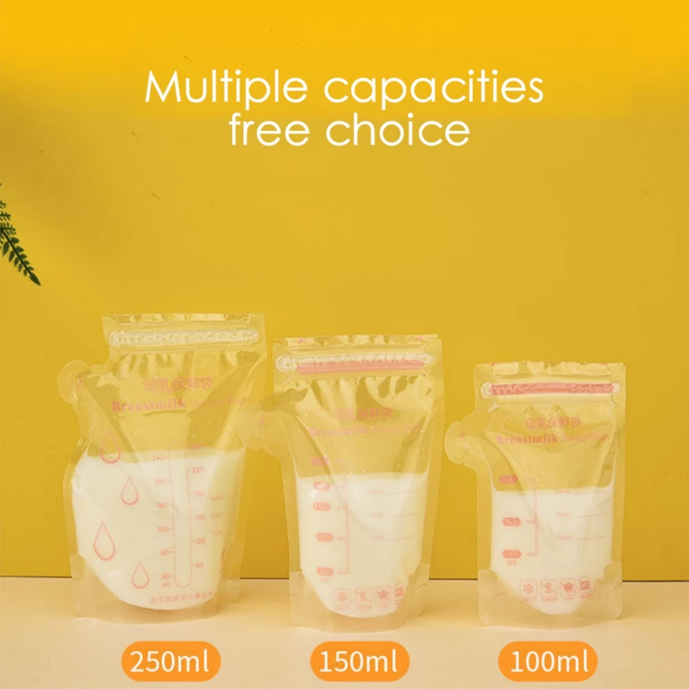 30pcs 100/250ml Milk Storage Bag Baby Safe Feeding Bags Feeding Milk Freezer Bags Mother Baby Food Storage Breast