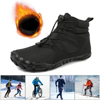 Unisex Winter Snow Boots Waterproof High Top Casual Barefoot Shoes Non-Slip Thickened Ankle Boots For Couples Travel Climbing