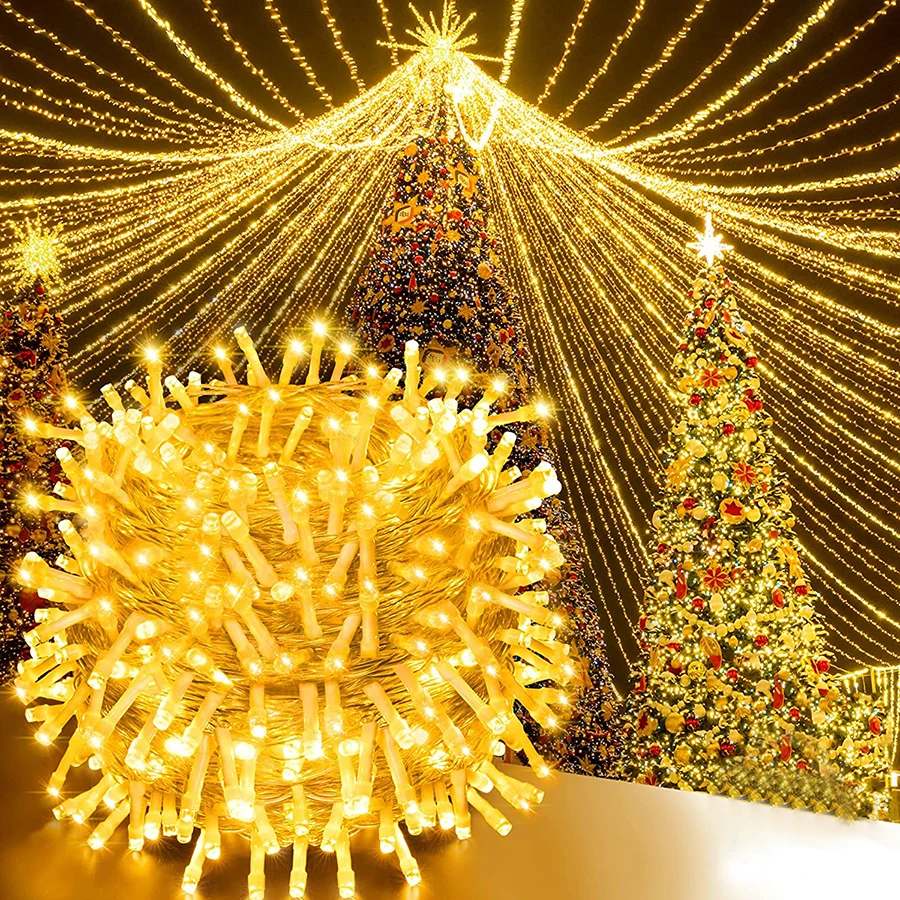 

50M 100M 300M LED Christmas Fairy Light Wedding Party Garland Light Outdoor Twinkle String Light For Garden Patio Holiday Decor