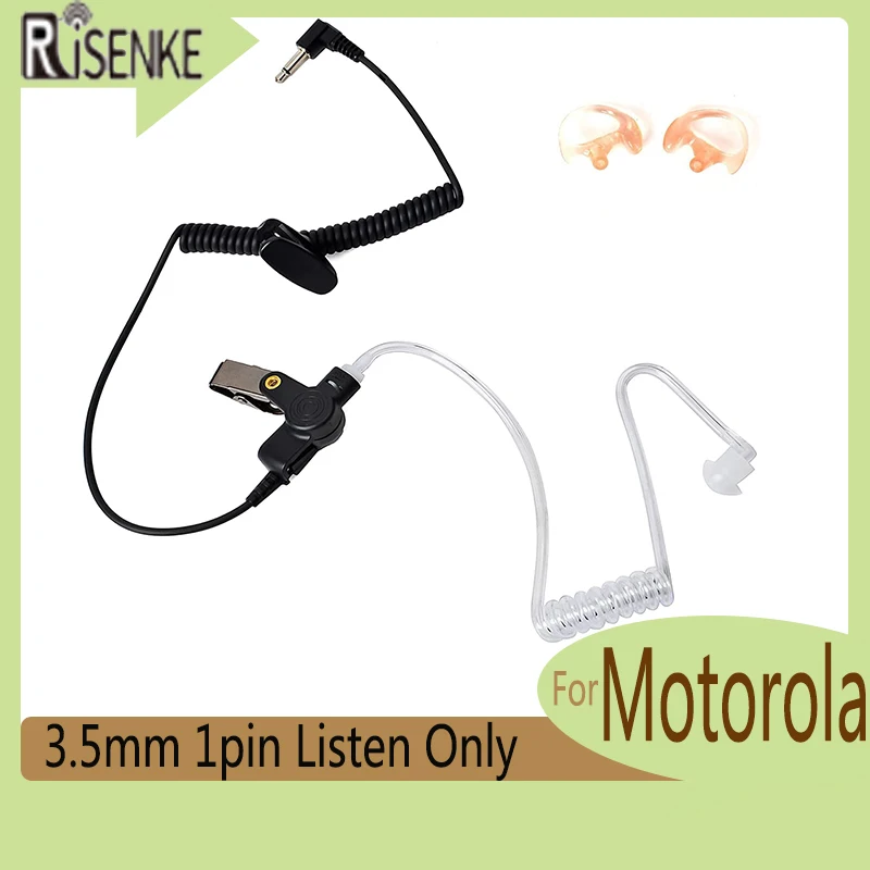 Acoustic Tube Earpieces for Motorola,Police Radio Headset,Medium Replacement Earmolds,Listen Only Surveillance Covert,3.5mm,1Pin