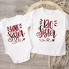 Big Sister Little Sister Family Matching Kids Clothes Short Sleeve T Shirt Baby Bodysuit Kid Jumpsuit Sisters Shirt and Bodysuit 2