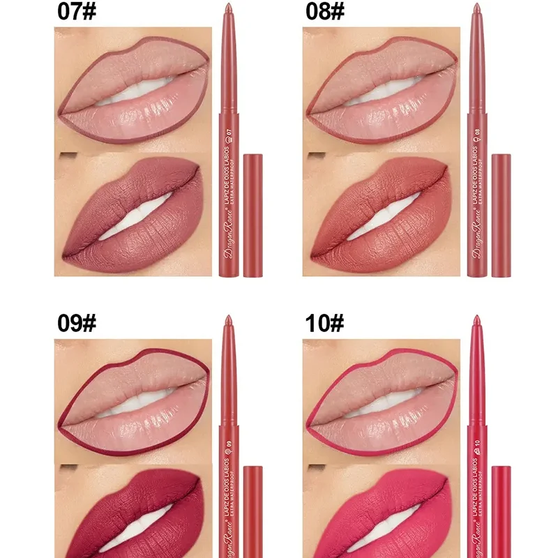 12 Pcs Set Nude Color Waterproof Lip Liner Pencil Matte Lipliner Moisturizing Long Lasting Lipstick Professional Makeup Lip Tint