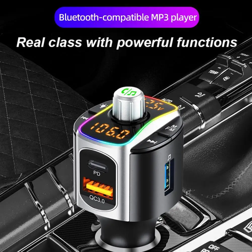 

USB Car Charger FM Transmitter Bluetooth 5.0 Coche Adapter Wireless Handsfree Audio Receiver MP3 Player Auto Accessories