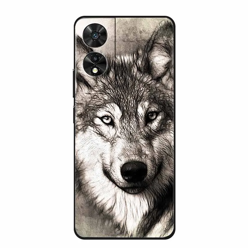 Wolf Lion Silicone Fashion Space TPU Phone Case with Enhanced Protection and Unique Print Design.