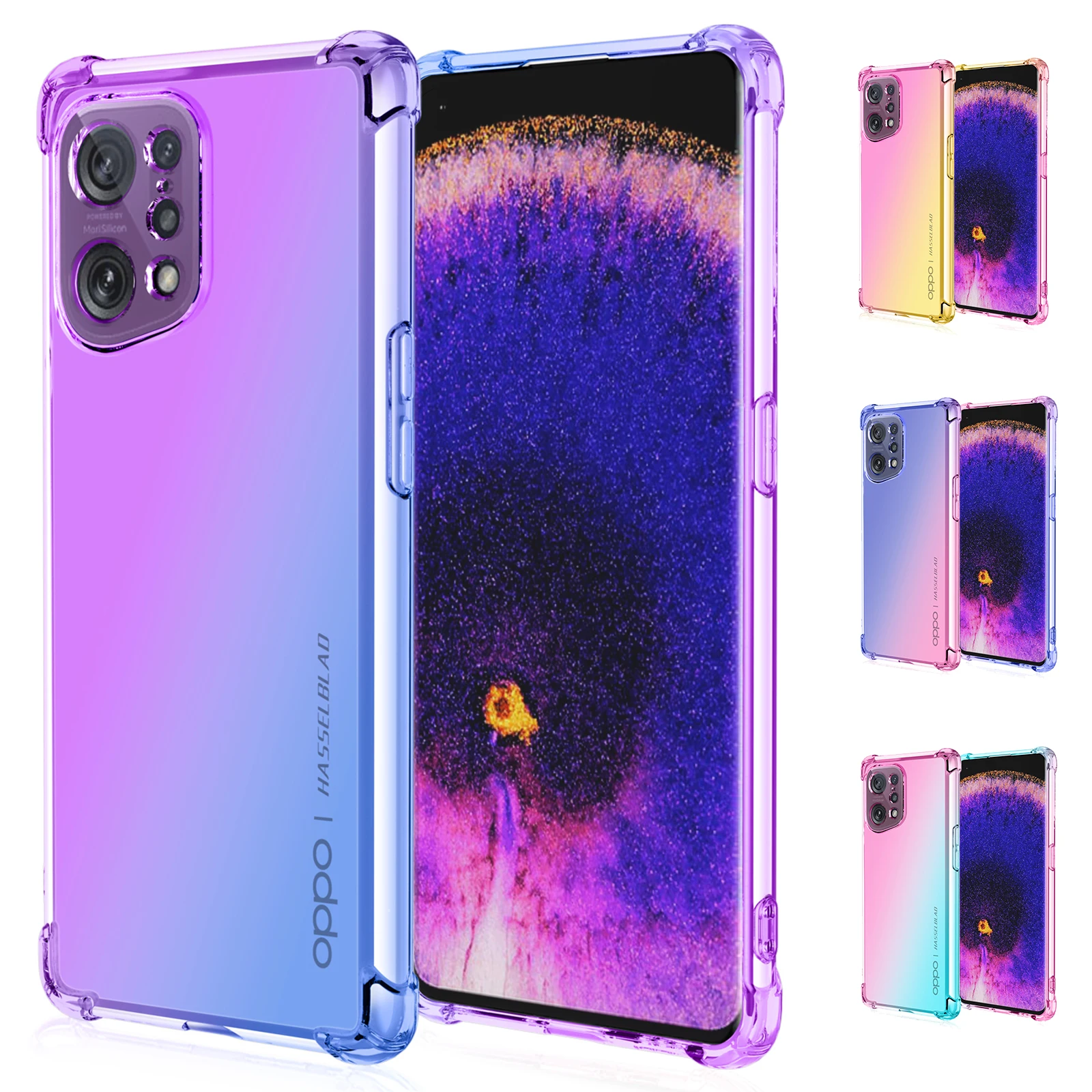 Custodia Antiurto A Colori Sfumati Per Oppo Find X5 Pro X5 Lite X5 Pro X5 X3 Pro X3 Neo X3 Lite A72 A52 Cover Morbida In Tpu A 2 Colori