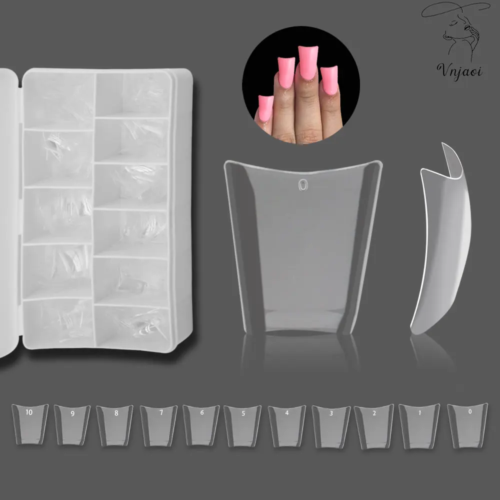 

Vnjaoi 550pcs/bag Matte Press On Nail Tips Soft Full Cover False Nails Oval Almond Sculpted Fake Nail