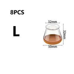 Pack of 8/20 Chair Leg Floor Protectors - Felt & Silicone Caps for Noise Reduction & Anti - Scratch Protection (8PCS Brown L)