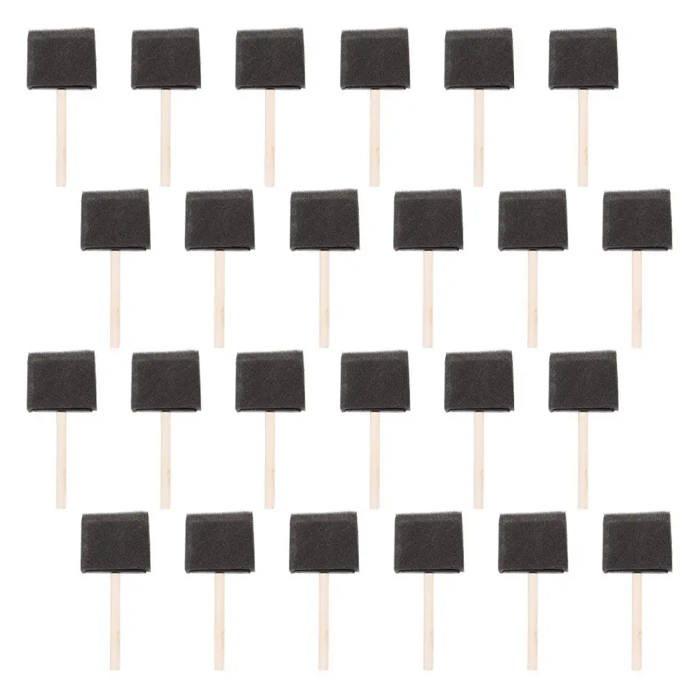 24Pcs 스폰지 페인트 브러시 나무 손잡이 인체 공학적 디자인 스테이닝 블렌딩 텍스처링 페인팅 스폰지 어린이 성인 예술가용